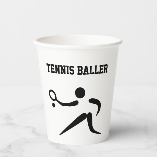 Tennis Baller Pappbecher (Vorderseite)