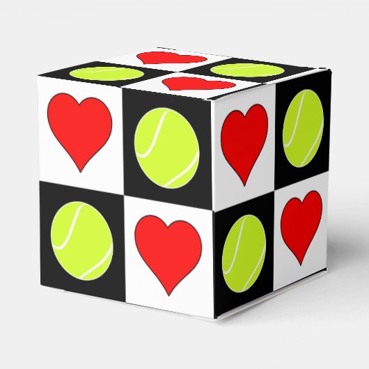 Tennis Balls & Hearts Tennis Geschenkboxen Geschenkschachtel (Rückseite)
