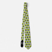 Tennis Balls Pattern | Monogram Sport Krawatte (Rückseite)