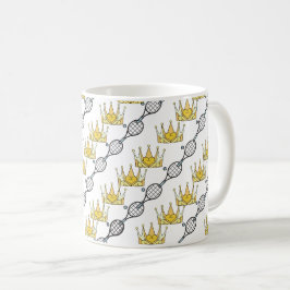 Tennis Balls Rackets und Crowns Royal Pattern Kaffeetasse