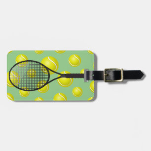 Tennis Balls Racquet Design Gepäckstück Gepäckanhänger