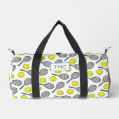 Tennis Balls Racquets Pattern INITIALS Sport Spaß Duffle Bag (Vorderseite)