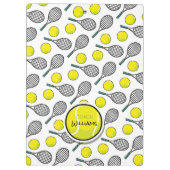 Tennis Balls Racquettrainer NAME Zwischenablage Klemmbrett (Rückseite)