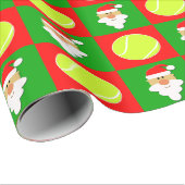 Tennis Balls & Santa Tennis Spieler Weihnachten Geschenkpapier (Rolleneckpunkt)