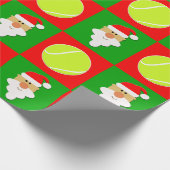 Tennis Balls & Santa Tennis Spieler Weihnachten Geschenkpapier (Ecke)