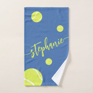 Tennis Balls Script Name Personalisiert Blue Handtuch