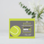 TENNIS Bar Mitzvah Einladung Antwortkarte (Stehend Vorderseite)