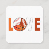 Tennis Basketball Baseball Football Lover Quadratische Visitenkarte (Rückseite)
