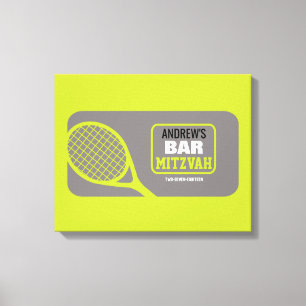 TENNIS Bat Bar Mitzvah Sign-In Memory-Board Leinwanddruck