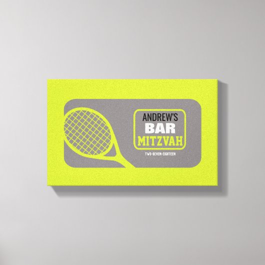TENNIS Bat Bar Mitzvah Sign-In Memory-Board Leinwanddruck (Vorderseite)