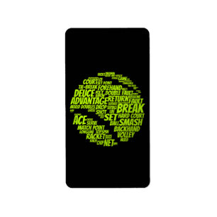 Tennis-Bedingungen Tennisspieler Tennisball spiele Adressaufkleber