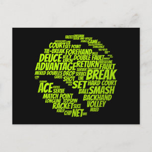 Tennis-Bedingungen Tennisspieler Tennisball spiele Feiertagspostkarte