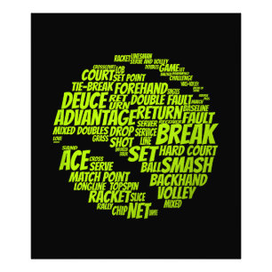 Tennis-Bedingungen Tennisspieler Tennisball spiele Fotodruck