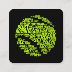 Tennis-Bedingungen Tennisspieler Tennisball spiele Quadratische Visitenkarte