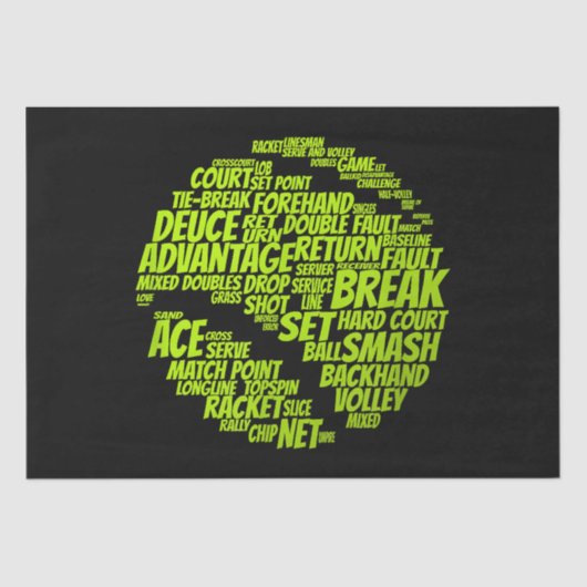 Tennis-Bedingungen Tennisspieler Tennisball spiele Seidenpapier (Vorderseite)