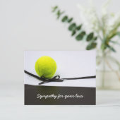 Tennis Beileid Beileidsball schwarzes Band Postkarte (Stehend Vorderseite)
