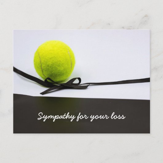 Tennis Beileid Beileidsball schwarzes Band Postkarte (Vorderseite)