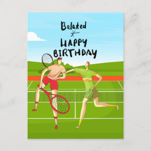 Tennis Belated Birthday to Tennis Players Postkarte