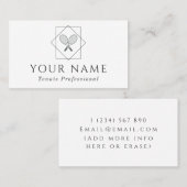 Tennis Beruflich Coach Instructor Classic White Visitenkarte (Vorne/Hinten)