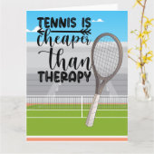 Tennis billiger als Tennisspielerin Karte (Gelbe Blume)
