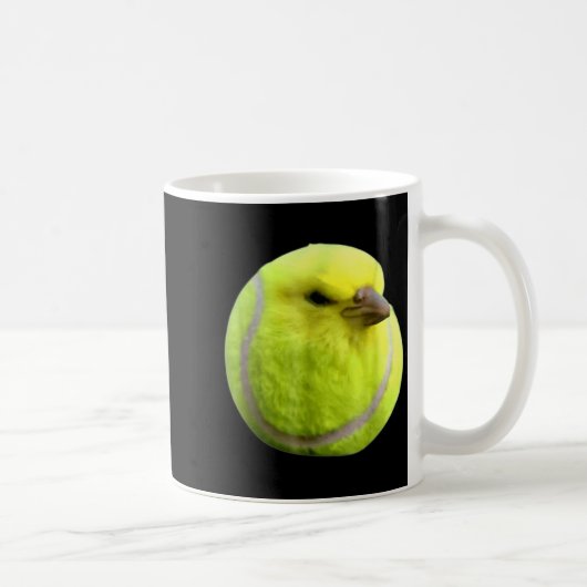 Tennis Bird Meme Round Budgie Tennis Ball Kaffeetasse (Rechts)