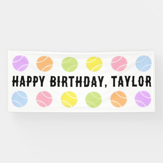 Tennis Birthday Banner (Horizontal)