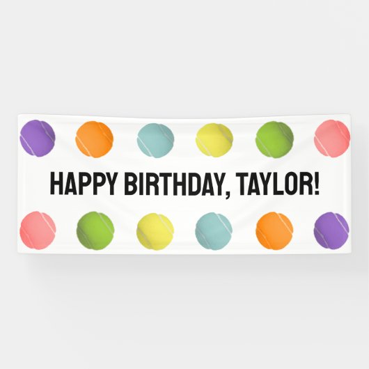 Tennis Birthday Banner (Horizontal)