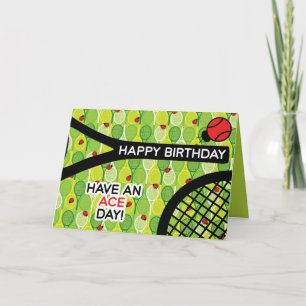 Tennis Birthday Card, individuell anpassbar Karte