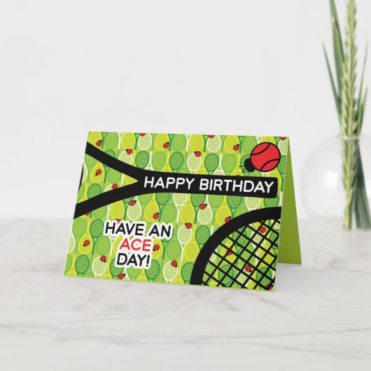 Tennis Birthday Card, individuell anpassbar Karte (Vorderseite)