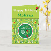Tennis Birthday Card, individuell anpassbare Karte (Gelbe Blume)