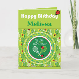 Tennis Birthday Card, individuell anpassbare Karte