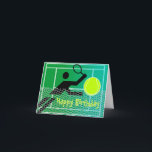 Tennis Birthday Card Karte<br><div class="desc">Tennis Birthday Card
Blank inside for any occasion such as kids birthday card, thanks you card, or party invitation for your sport events. You can write you own message to fit your desire.
Design by Poramit</div>