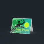 Tennis Birthday Card Karte<br><div class="desc">Tennis Birthday Card
 Blank inside for any occasion such as kids birthday card,  thanks you card,  or party invitation for your sport events. You can write you own message to fit your desire.
 Design by Poramit</div>
