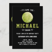 Tennis Birthday Einladung (Vorne/Hinten)