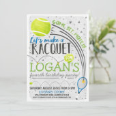 Tennis Birthday Einladung (Stehend Vorderseite)