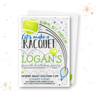 Tennis Birthday Einladung