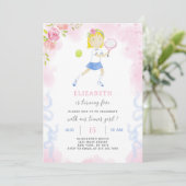 Tennis Birthday Einladung (Stehend Vorderseite)