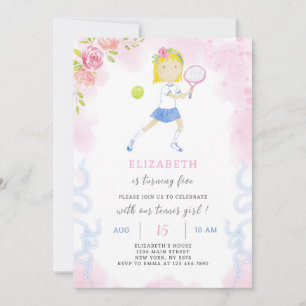 Tennis Birthday Einladung