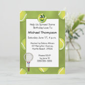 Tennis Birthday Einladungen (Stehend Vorderseite)