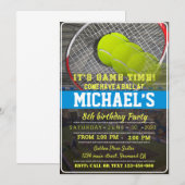Tennis Birthday Invitation Einladung (Vorne/Hinten)