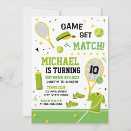 TENNIS Birthday Invitation Einladung