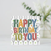 Tennis Birthday Karte (Stehend Vorderseite)