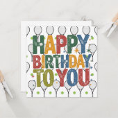 Tennis Birthday Karte (Vorderseite/Rückseite Beispiel)