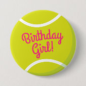 Tennis Birthday Party Button (Vorderseite)