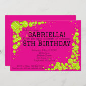 Tennis Birthday Party Einladung (Vorne/Hinten)