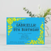 Tennis Birthday Party Einladung (Stehend Vorderseite)