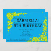 Tennis Birthday Party Einladung (Vorne/Hinten)