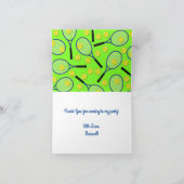 Tennis Birthday Party Karte (Innenseite)