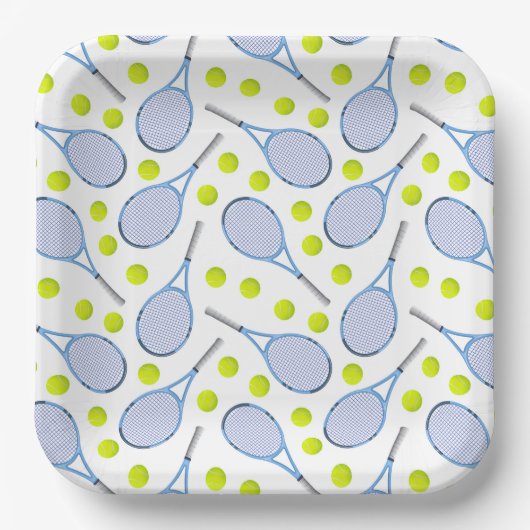 Tennis Birthday Party Pappteller (Vorderseite)