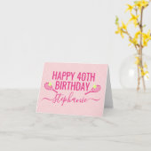 🎾 Tennis Birthday Personalisiert Pink Geburtstag Karte (Gelbe Blume)